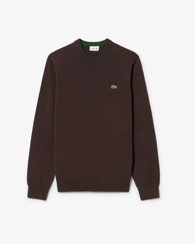 Pull coton uni col rond